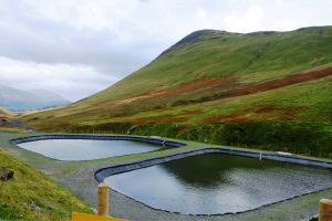 Treatment ponds at Force Crag mine, near Keswick, Cumbria