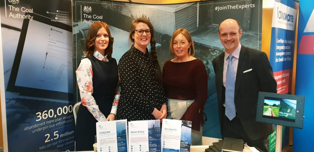 Lisa Conway, Clare Tasker and Louise Brookes from the Coal Authority, with Roy Spiers, director of programmes at Central Law Training